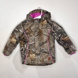 Carhartt Girls Realtree Camouflage Jacket Size 3T Pink Quilt Lined Coat